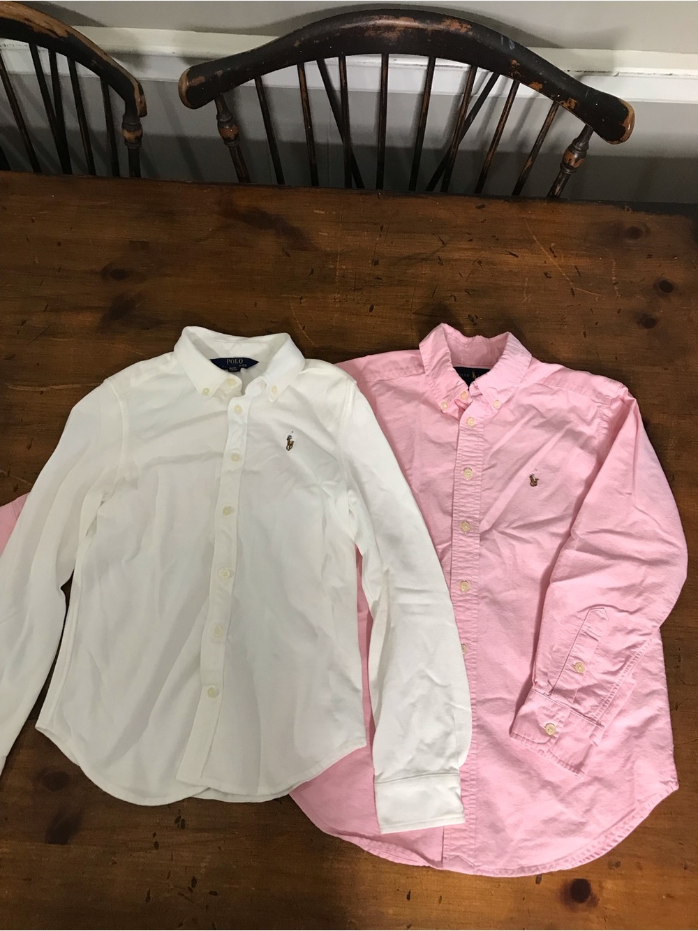 Polo by Ralph Lauren White & Pink Button-Down Oxford Shirts - Kids